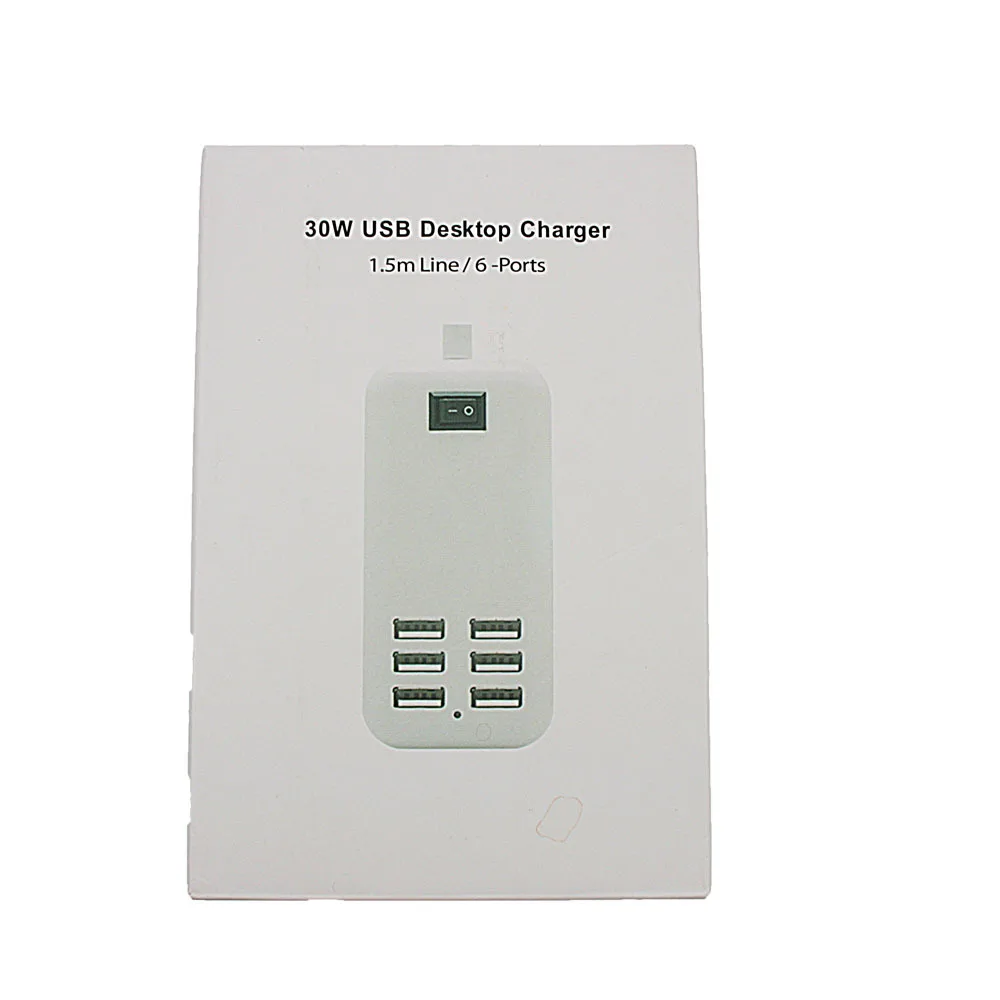 Горячая продажа Белый ЕС США вилка AC зарядное устройство адаптер 6 портов USB