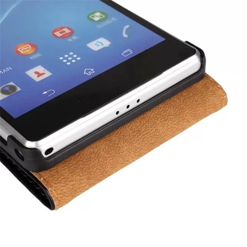 Роскошный вертикальный откидной чехол из натуральной кожи для sony Xperia Z1 Z2 Z3 mini Z4 Z5
