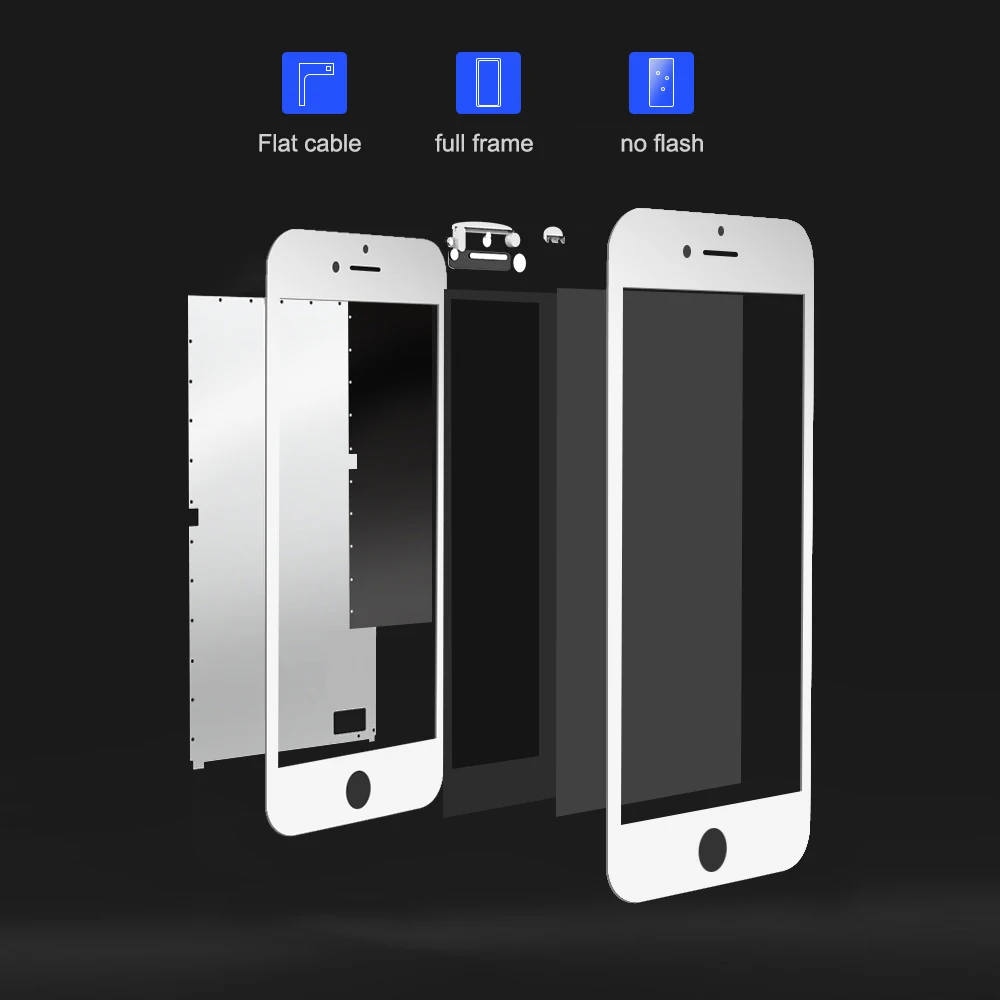 Черный/белый ЖК дисплей без битых пикселей для iPhone 6 6S Plus с 3D сенсорным экраном