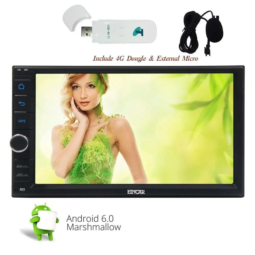 7 &quotAndroid 6 0 Автомобильный стерео радио Bluetooth Navigtaion + 4G ключ и внешний