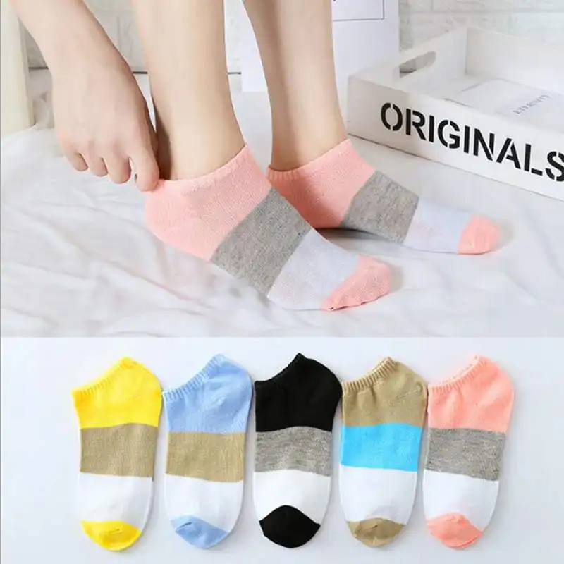 color 2 colorful 5 пар/партия, милые женские Носки с рисунком, хлопковые носки с принтом кота, лисы, кролика, животных, летние забавные женские короткие носки - Цвет: color 2 colorful