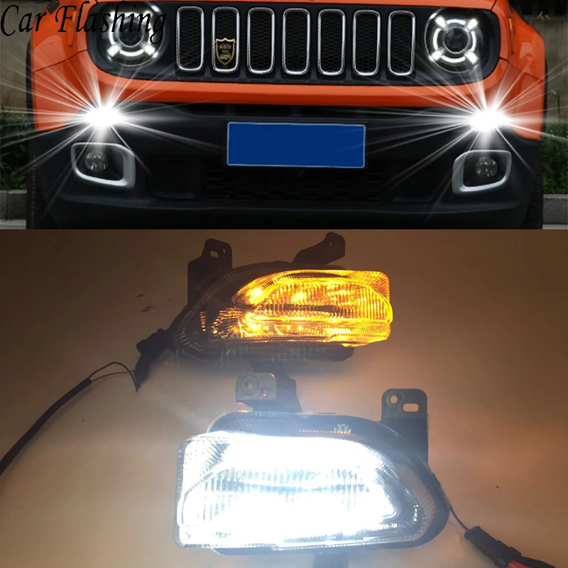 Автомобильная проблесковая 1 комплект светодиодный светильник LED DRL с желтым