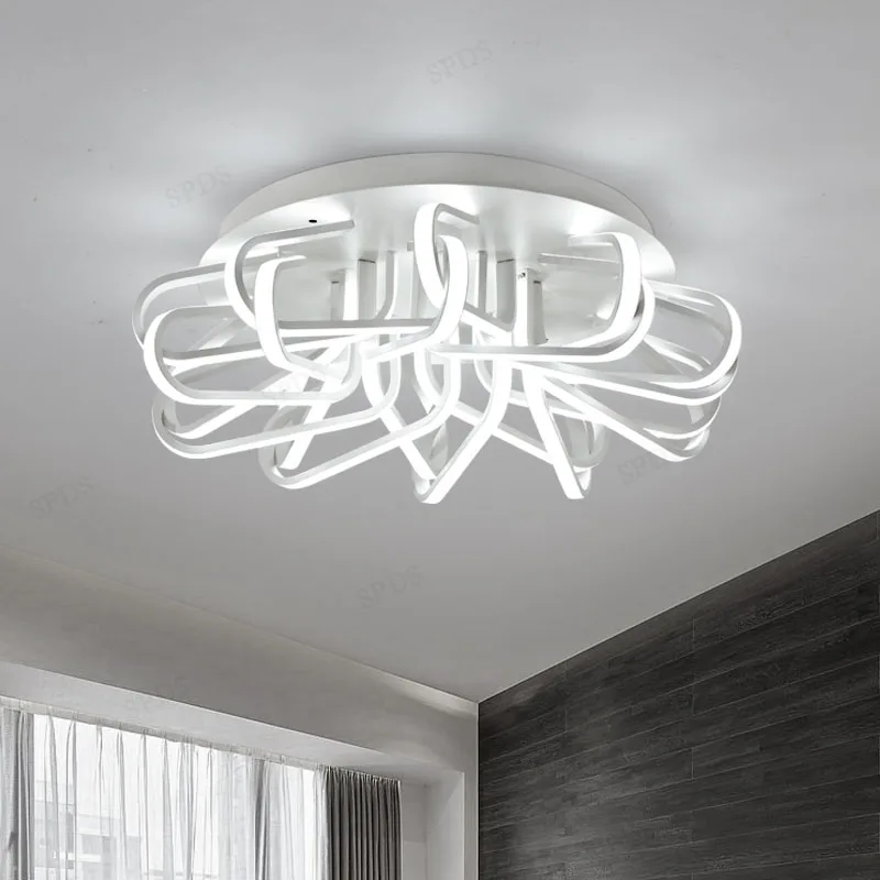 Modern Bird Nest Wrought Iron Aluminium LED Interior Lighting Ceiling Lamps Home Decoration Remote Surface Mounted Lamp | Освещение