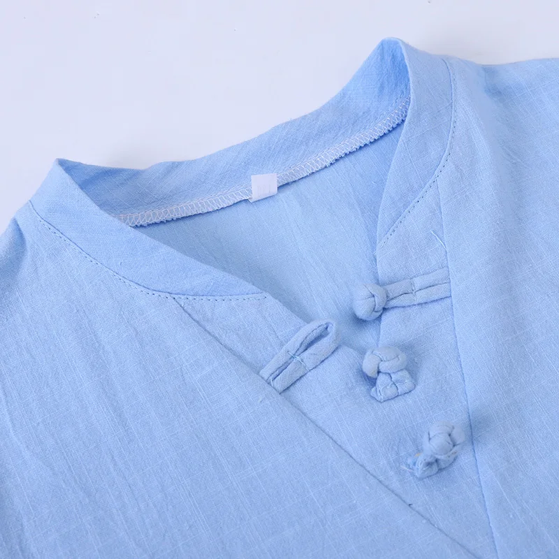 

Kids Clothing Boys Summer Cotton Linen Set Chinese Style T-shirt+Shorts Big Boys 2 pcs Suit Children Casua