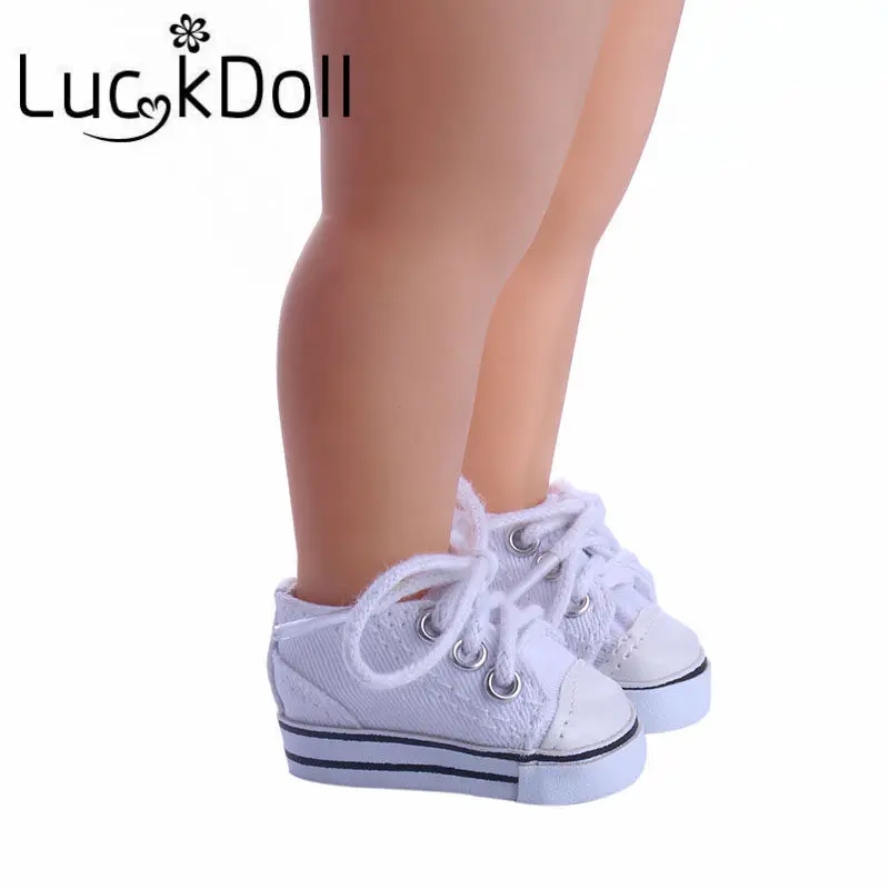 LUCKDOLL/парусиновая обувь с ремешками однотонная подходит для кукла длиной 14 5 дюйма