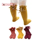 Lawadkaхлопковые детские носки принцессы для девочек детские гольфы красивые детские гетры носки для новорожденных девочек