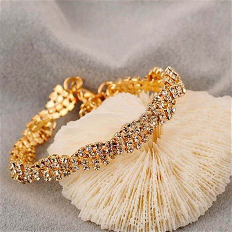 2019 Новое поступление Горячая Мода Bijoux сверкающие хрустальные волнистые