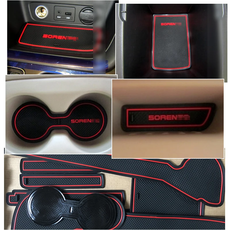 Противоскользящий слот для ворот коврик резиновая подставка для KIA Sorento XM 2010 2011 2012 2013 Kia Sorento R 2010- аксессуары наклейки