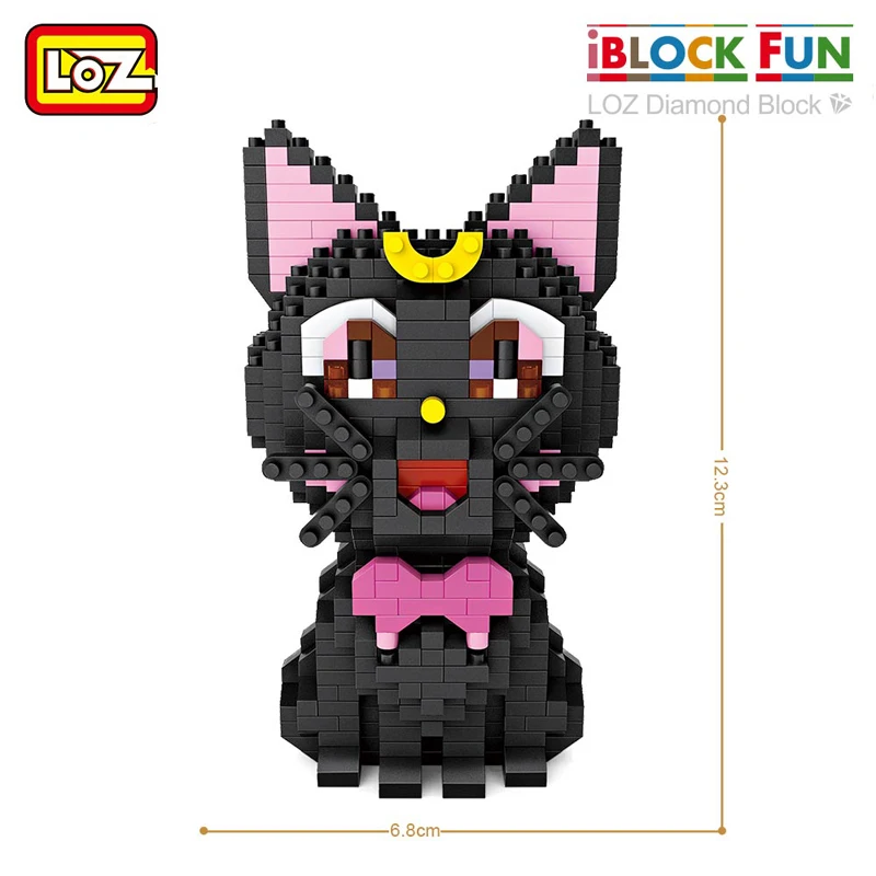 LOZ 9210 аниме Сэйлор Мун Луна Кошка фигурка для домашних животных 3D Модель 730 шт. DIY