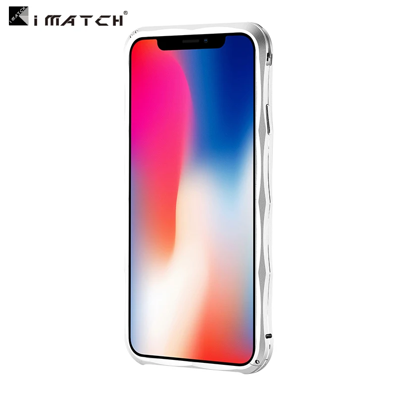 Бампер iMatch, чехол для iPhone X, роскошная Бриллиантовая форма, Алюминиевый металлический Невидимый бампер с подставкой для iPhone X, чехол для телефона s