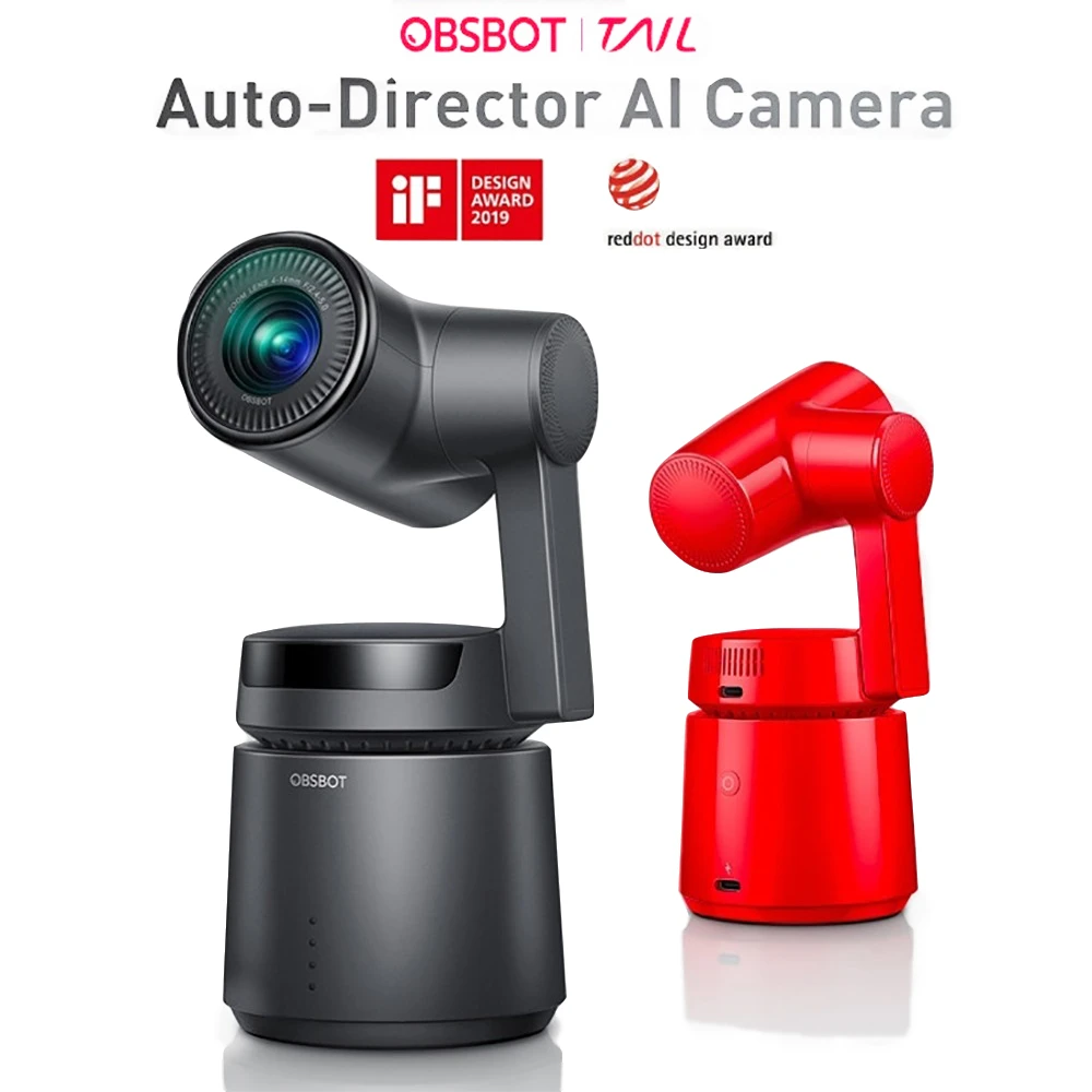 OBSBOT Tail Auto Director Handheld 3 Axis Intelligent Ai camera 4K Video AI Tracking Shooting 360 4k 60fps camera|Риги и упоры| |