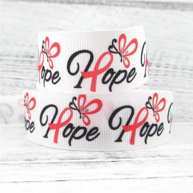 

100Y DHL free shipping 1" 25mm HIDS awareness ribbon for Public welfare Breast Cancer Awareness Grosgrain Tape