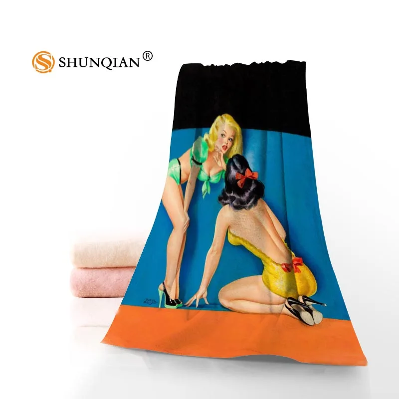 Пользовательское Гил Elvgren pin-up girls 35x75 см 70x140 полотенце s Facecloth банное из микрофибры