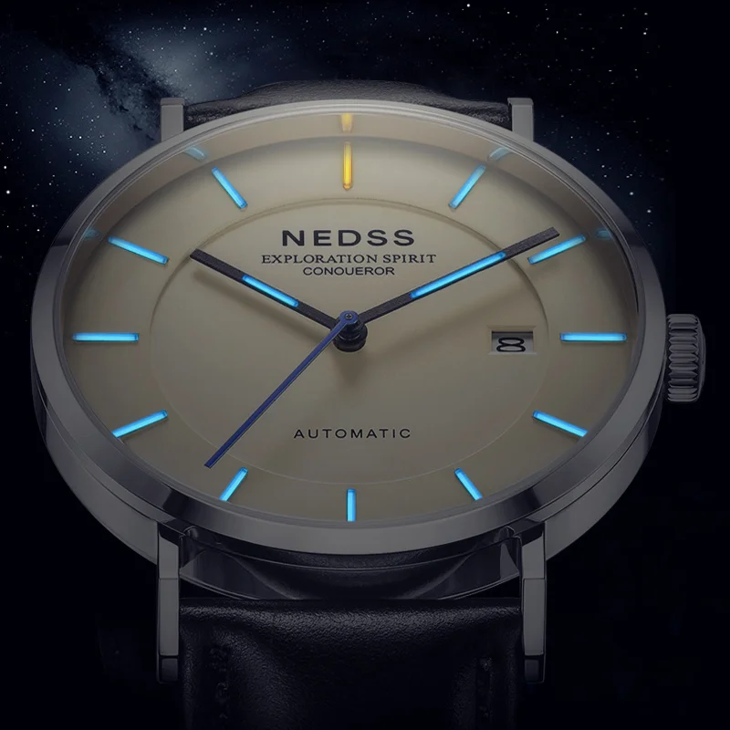 

2021 NDESS Automatic watch Mens Watches miyota 9015 mechanical Watches Men Steel Military Army Watches Male Business Wrist watch