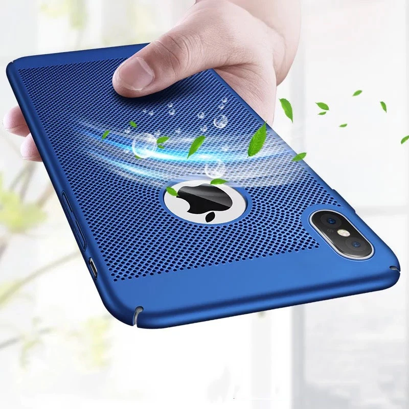 Ultra Slim Phone Case For iPhone 6 6s 7 8 Plus Hollow Heat Dissipation Cases Hard PC 5 5S SE Back Cover Coque |