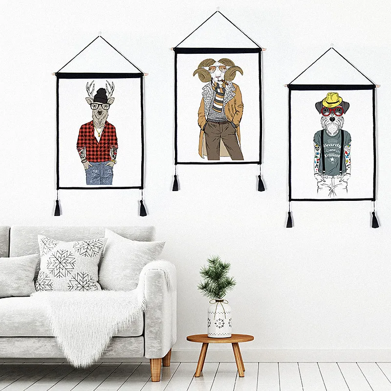 

Fashion Hanging Painting for Room Wall Decoration Handsome Animals Boys Design Digital Printing Paint Wall Art Pictures