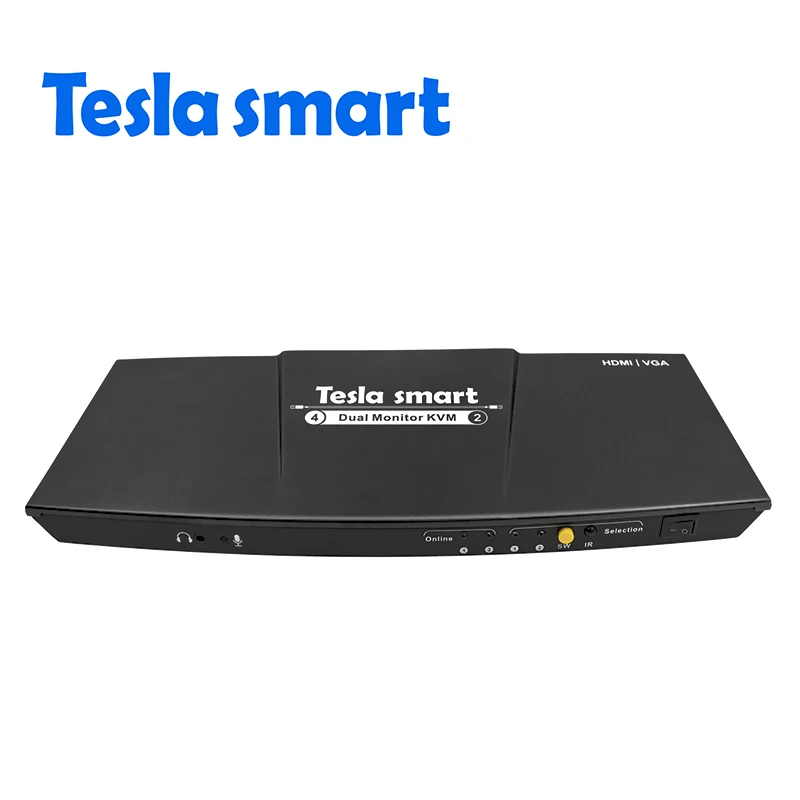 HKV0402A10-Black 2 порта выход HDMI+ VGA HDMI двойной монитор KVM переключатель HDMI KVM Поддержка USB 2,0 портов клавиатура и мышь до 4 k@ 30 Гц HDMI KVM - Цвет: HKV0402A10-Black