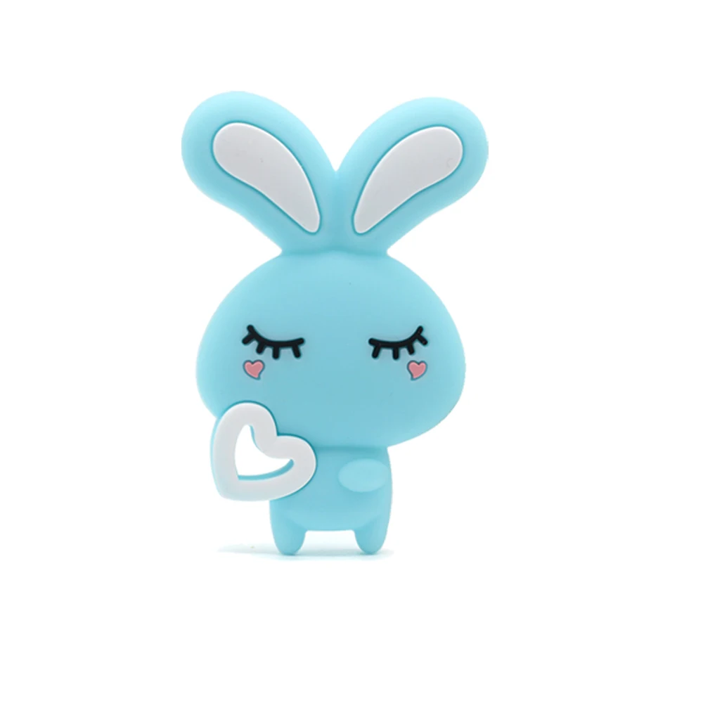 5 шт. силиконовый Прорезыватель для зубов в форме кролика грызунком с рисунками