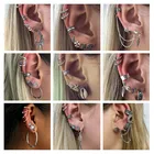 Набор женских серег Ahmed 17 видов стилей, Винтажные серьги-подвески в богемном стиле с изображением солнца, Луны, слона, Листьев, ракушек, бижутерия, серьга пляж