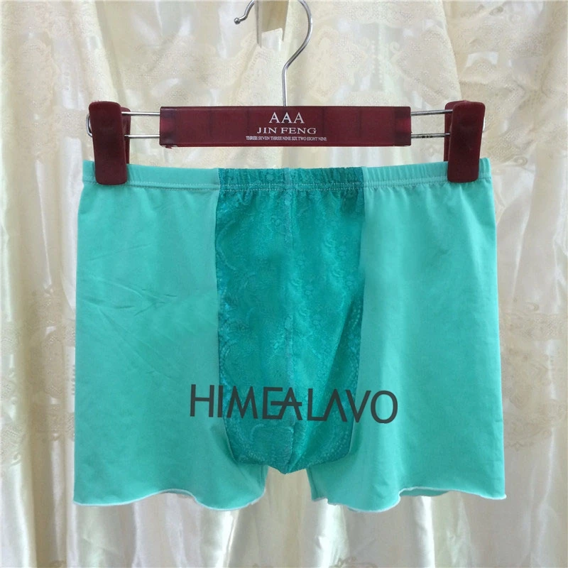 

new Elastic soft body health fabric sexy men style lace lace design flat feet pants underwear men gay boxer men underwear