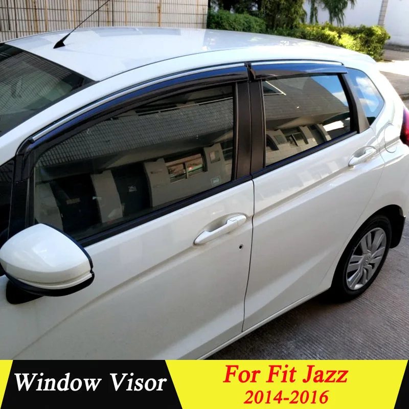 Для Honda FIT JAZZ Пластик черное окно козырек Vent Оттенки Защита от солнца дождь дефлектор гвардии авто аксессуары 4 шт./компл