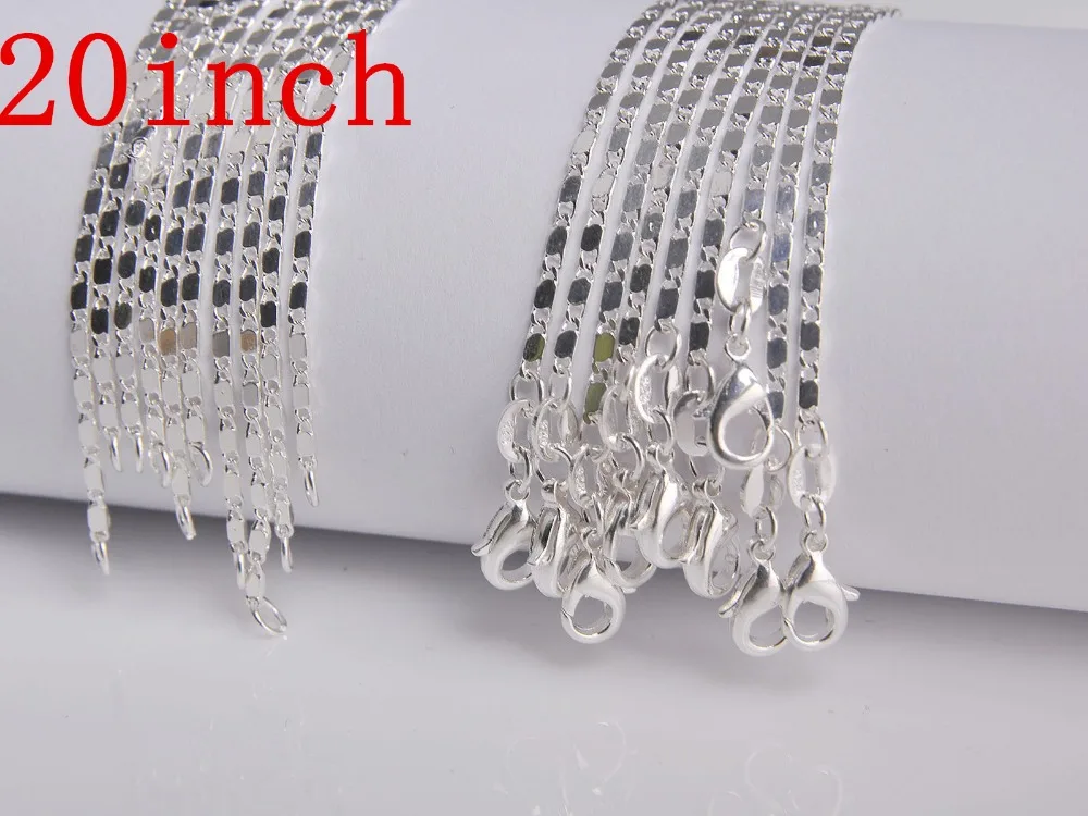 Цепочка с подвеской из серебра 925 пробы, 5 шт., 20 дюймов