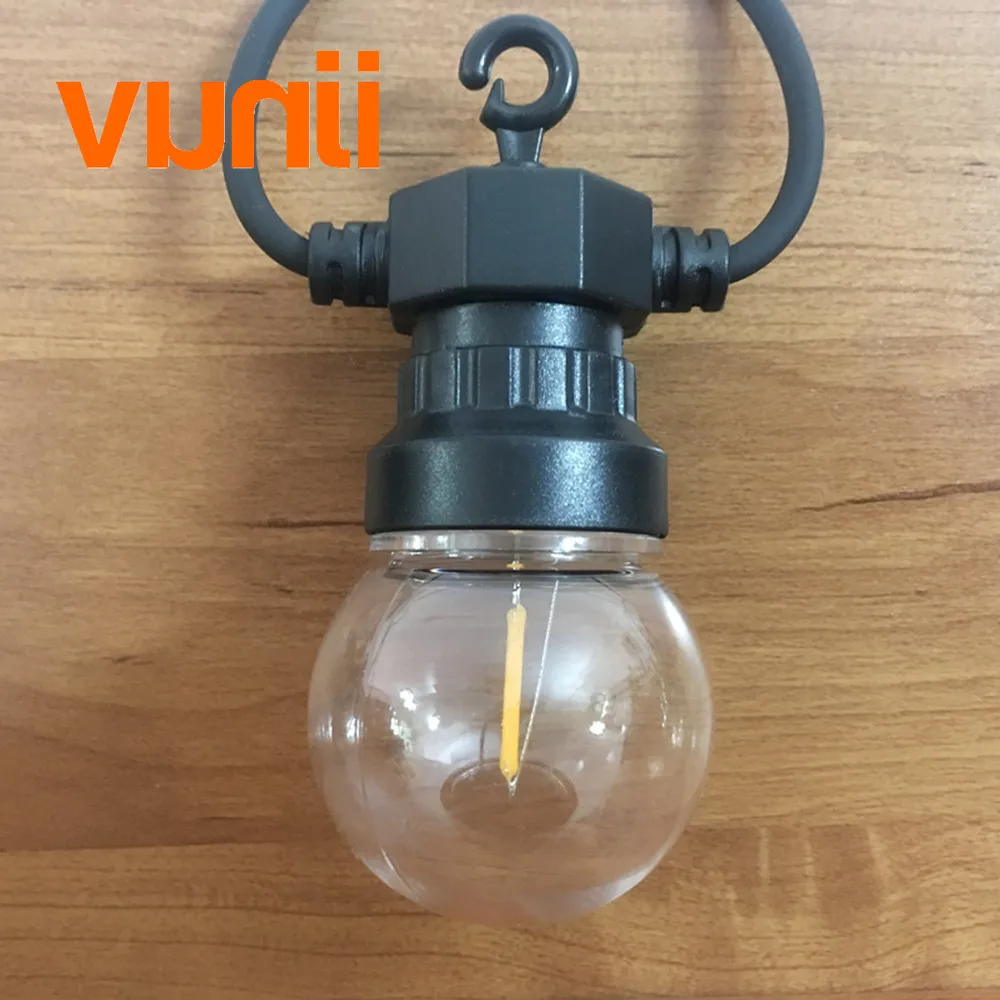 VUNJI IP65 прозрачный Глобус G50 лампа накаливания Подключаемая наружная гирлянда огни для вечерние Кубок мира Рождественские Свадебные гирлянды