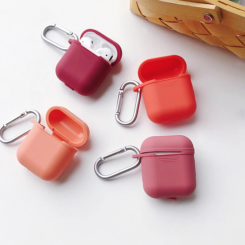 Bluetooth беспроводной Чехол для наушников Apple AirPods яркие цвета силиконовые чехлы