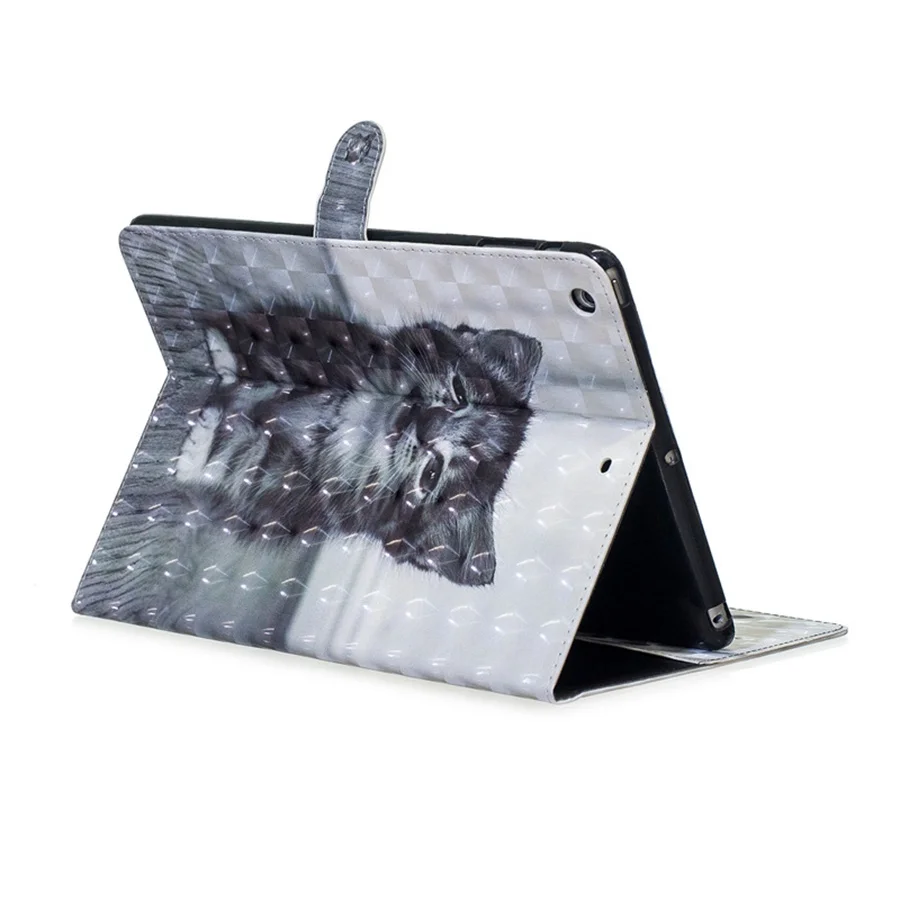 Чехол из искусственной кожи с 3d рисунком кота для Apple ipad Air 1 2 умный чехол 5 6 9 7