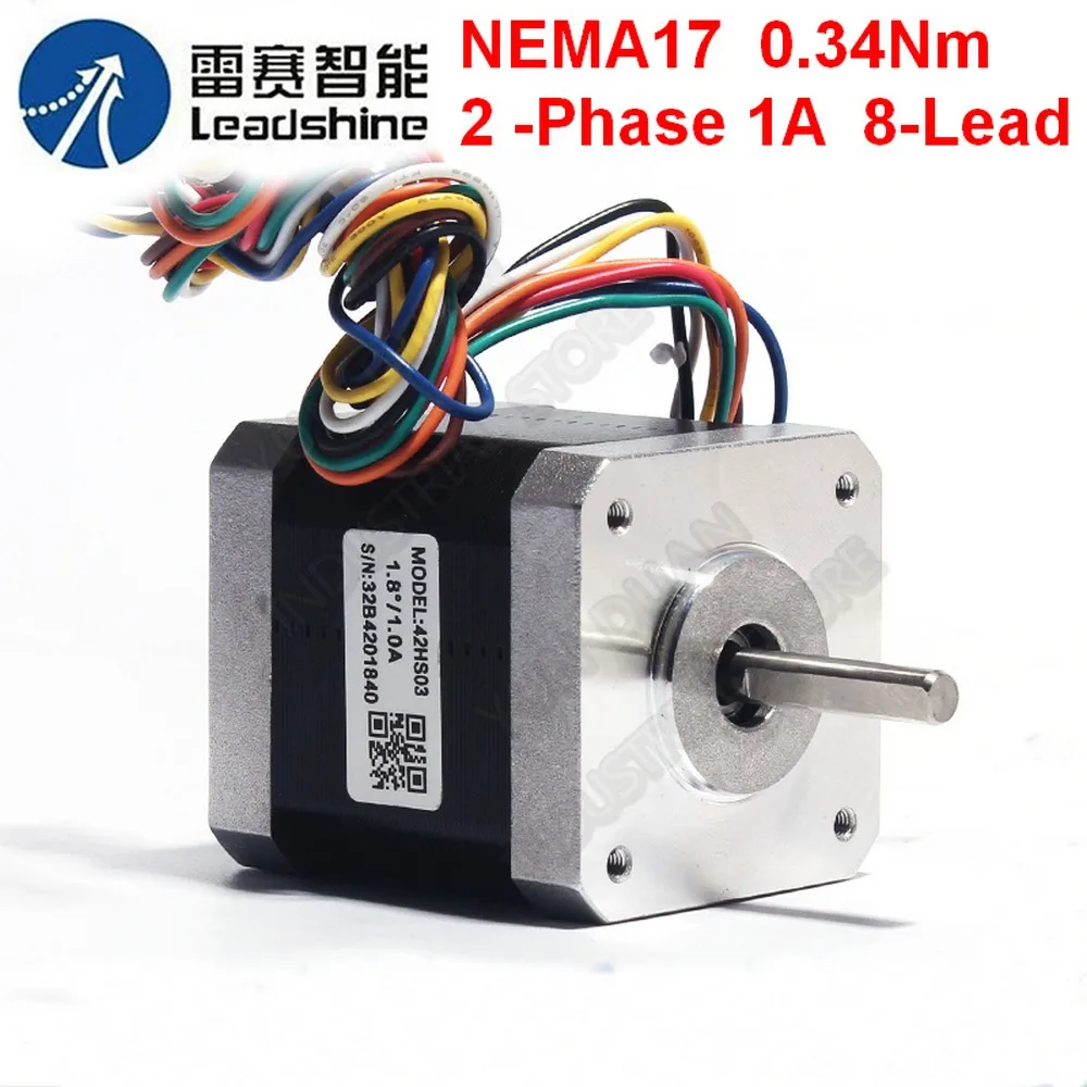 

Original Leadshine 42MM NEMA17 hybrid stepper Motor 42HS03 0.34Nm 48.14Oz.in 2 Phase 1A 8-Lead 1.8 48mm For CNC 3D Printer