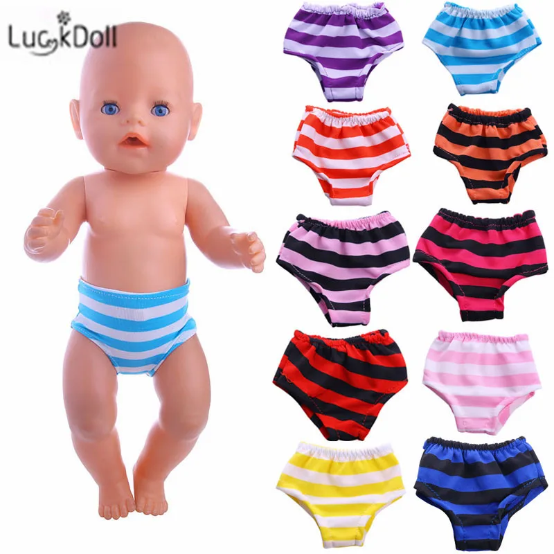 LUCKDOLL модное летнее Полосатое нижнее белье для 18-дюймовых американских кукол и 43
