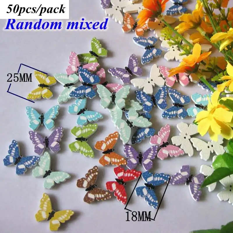 Style 33 50pcs 30-50 шт./лот разноцветные 2 отверстия деревянные Пуговицы детские аксессуары для шитья одежды DIY пуговицы для рукоделия для скрапбукинга L-4 - Цвет: Style 33 50pcs