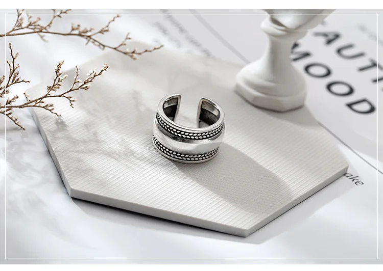 Boho, новинка, 925 пробы, серебряные, большие, круглые кольца для женщин, для помолвки, открытый, античный палец, праздничная бижутерия с кольцами, Anillos, подарки для девочек