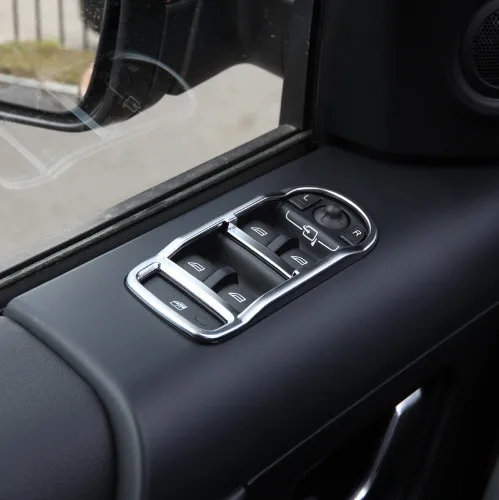 Chrome Внутренняя дверь подлокотник окно Лифт кнопку Крышка Накладка для Land Rover