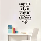 Испанский вдохновляющие цитаты Wall Art Стикеры улыбка каждый день запечатлейте каждый момент Винил Искусство настенные наклейки с росписью украшение дома