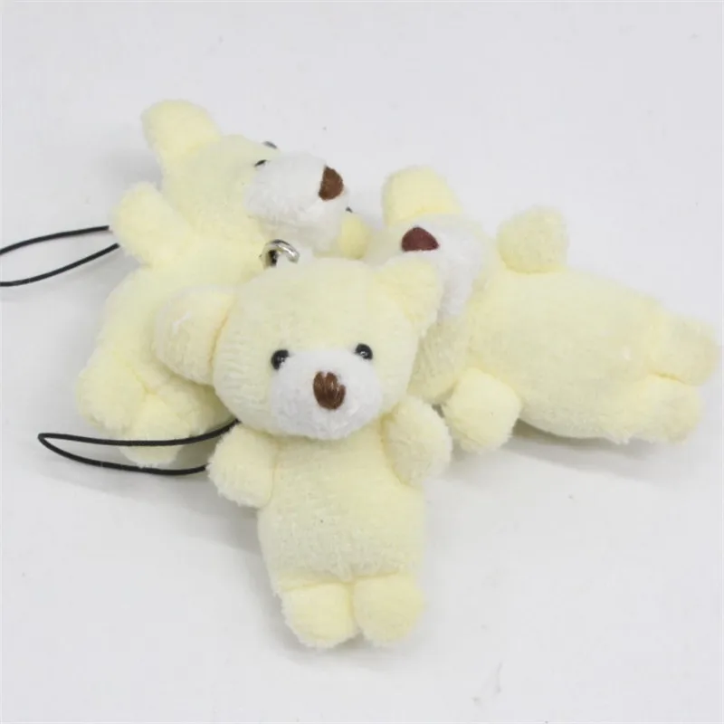 

50PC Super Kawaii Mini 4cm Joint Bowtie Teddy Bear Plush Kids Toys Stuffed Dolls Wedding Gift For Children
