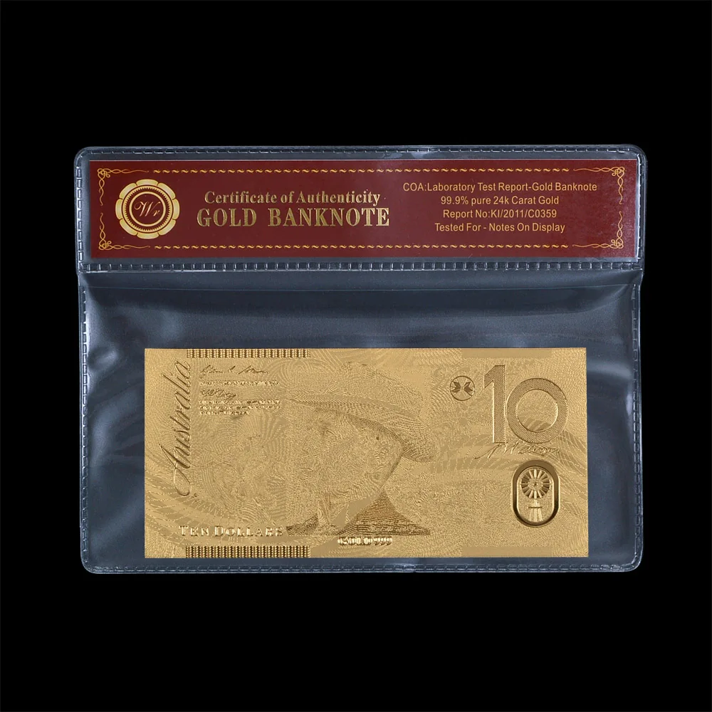 WR Роскошный домашний декор золотые банкноты арт подарки 24k 999 9 коллекционные