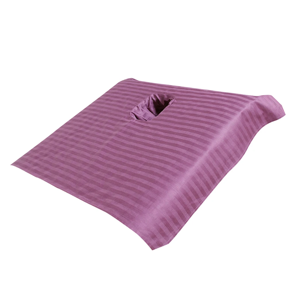 Purple Профессиональный массажный стол секционный лист секционный буксировочный чехол с отверстием для ухода за лицом атласная полоса 50x80 см - Цвет: Purple