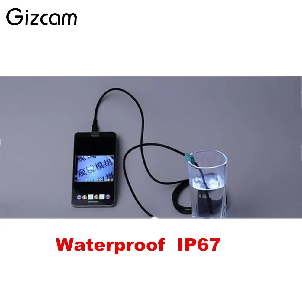 Gizcam 480P эндоскоп бороскоп камера 1 3 MP Водонепроницаемый IP67 USB инспекционная трубка труба с крюком для OTG