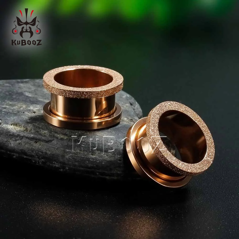 KUBOOZ винтовые ушные измерители пробки расширитель для туннелей серьги пирсинг ювелирные изделия из нержавеющей стали модные кольца подарок унисекс 2 шт./лот