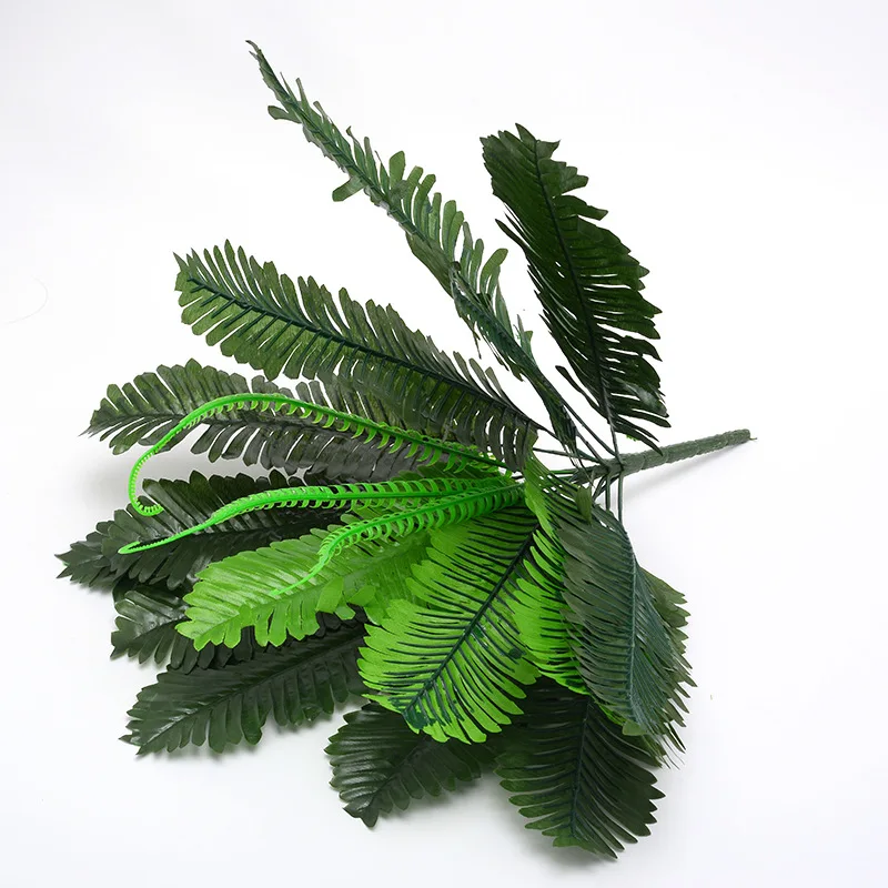 24 ветки листья искусственная кожа искусственные зеленые шелковые растения