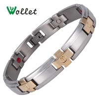 wollet jewelry titanium magnetic bangle bracelet for men women silver gold color promote blood circulation