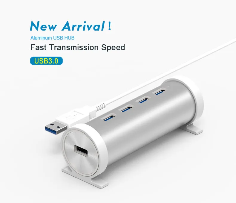 Высокоскоростной портативный алюминиевый usb хаб с 4 портами USB 3 0 разветвитель