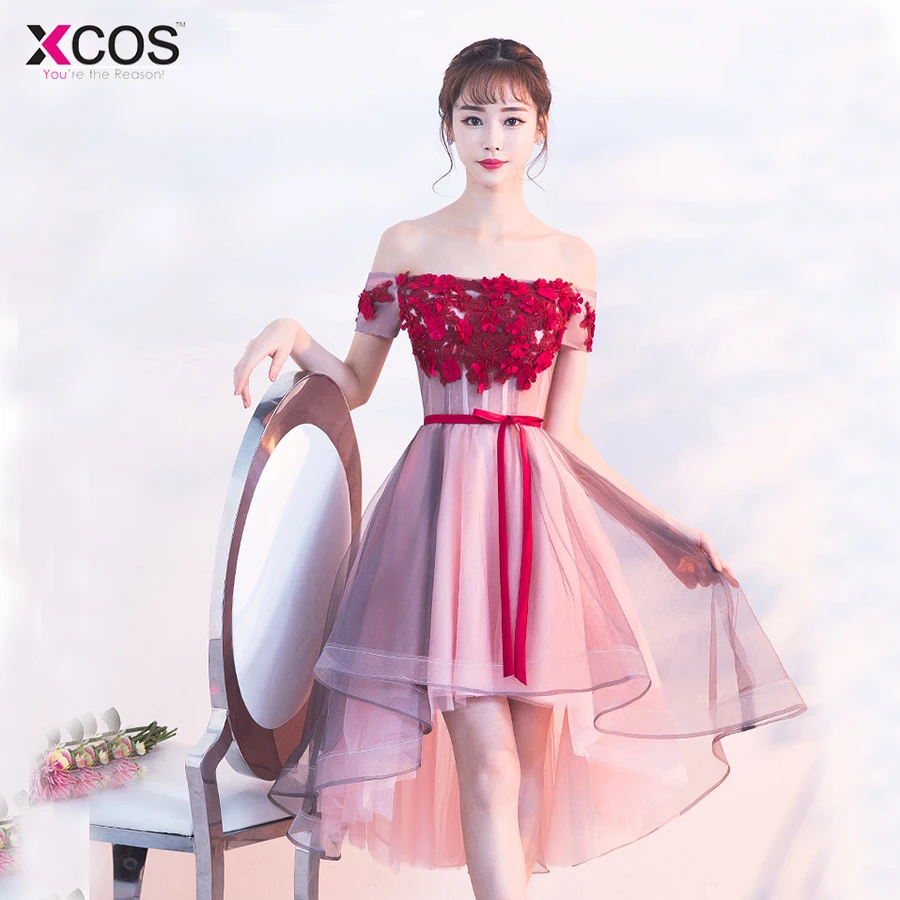 2018 платья для выпускного вечера с цветами коротким передом и длинной спиной