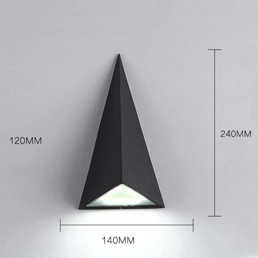 

Thrisdar 9W Led Wall Lamp Triangle Waterproof Wall Light Fixture Villa Garden Courtyard Aisle Balcony Porch Light