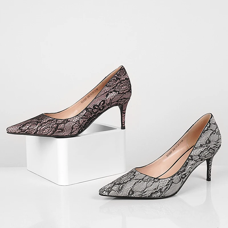 Туфли-лодочки ISNOM из овчины Женская Офисная обувь с острым носком женские туфли