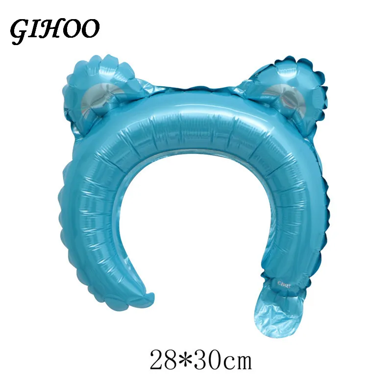 blue bear 6 шт. продукт Микки ободок для волос с украшением в виде мыши шар Валентина украшения фольгированные головные уборы шары для дня рождения вечеринки свадьбы глобусы - Color: blue bear