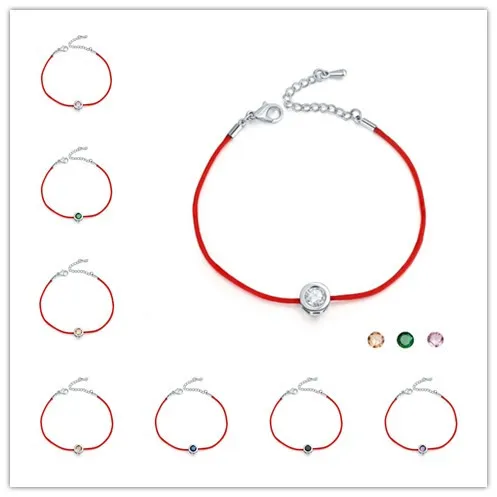 Оптовая продажа 10 цветов браслет с Красной веревкой из циркона для влюбленных