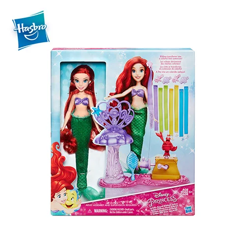 B6836-Ariel Hasbro Принцесса Диснея 35,5 см Рапунцель королевская лента Салон фигурка аниме мини Коллекция фигурка модель подарок для девочки - Цвет: B6836-Ariel