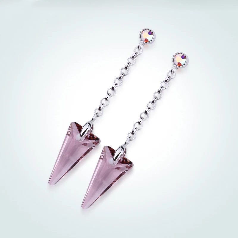 Warme Farben серьги для женщин треугольная Длинная цепочка Swarovski Кристалл Висячие Мода